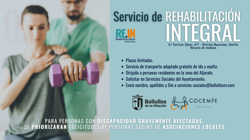 Abierto plazo de inscripción para el Programa REIN: Rehabilitación Integral en Zonas Rurales.