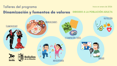 Abierto el plazo de inscripción para los talleres del programa “Dinamización y Fomento de Valores”.