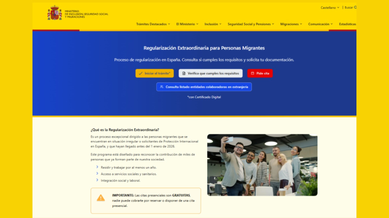 Proceso de Regularización Extraordinaria para personas migrantes.