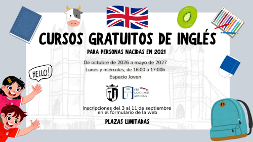 El Ayuntamiento de Bollullos, con la colaboración de CBS, ofrece clases gratuitas de inglés para niñas y niños nacidos en 2021.
