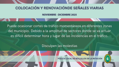Colocación y renovación de señales viarias