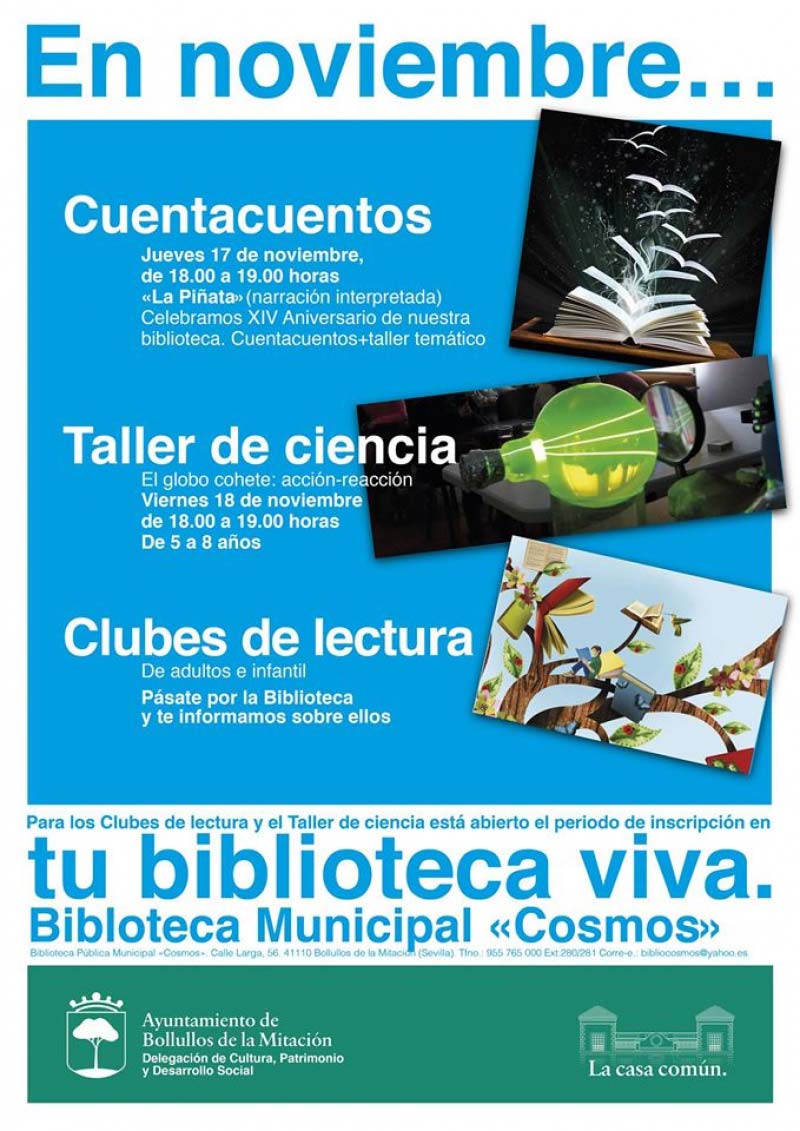 Cartel de la programación de la Biblioteca en Noviembre