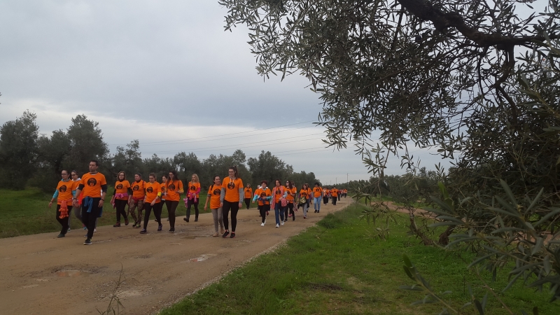 Camino de Monasterejo , tramo de la I Marcha de la Mujer.