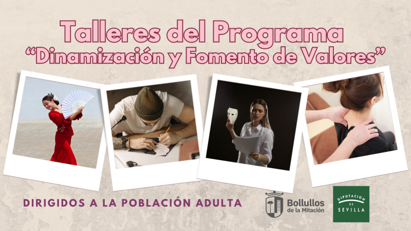 Abierto el plazo de inscripción para los talleres del programa "Dinamización y Fomentos de Valores".