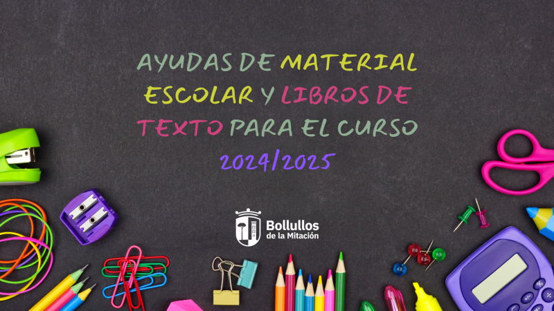 Ayudas de material escolar y libros de texto para el curso 2024/2025.