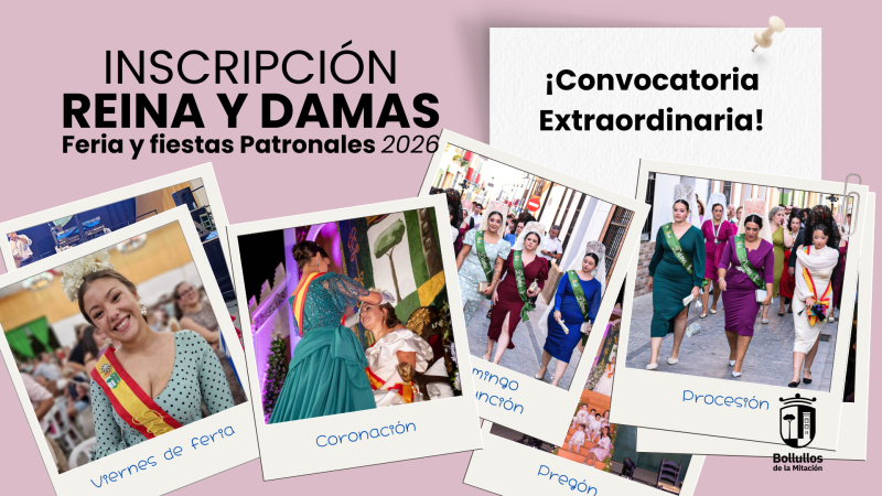 Abierto el plazo de inscripción para la Reina y Damas de Honor 2026.